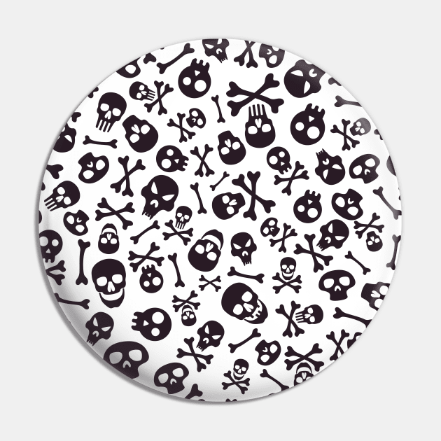 Halloween Skull Pattern Pin by FaelynArt