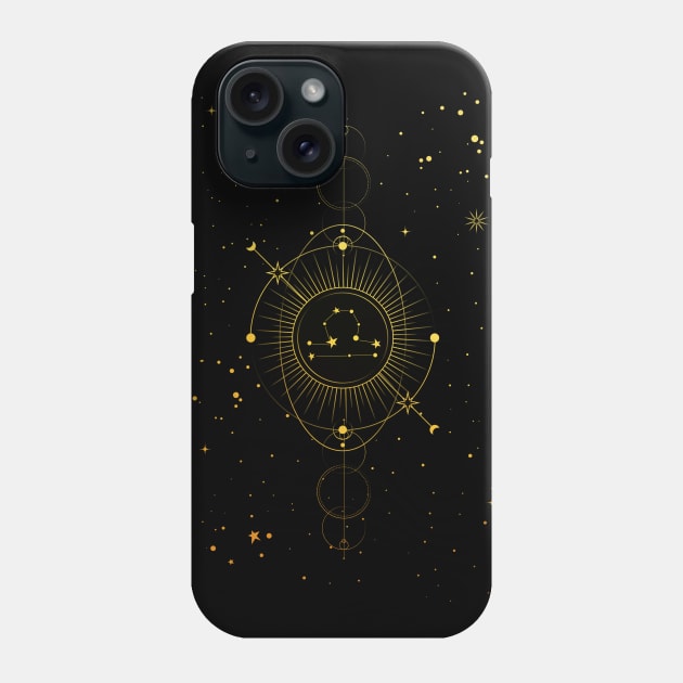 Cosmic Libra Gold Texture Phone Case by PecanStudio