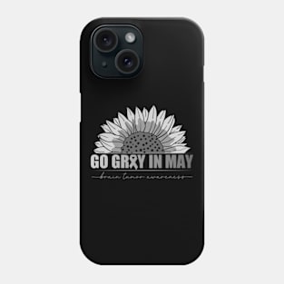 Go Gray In May Brain Sunflower Phone Case