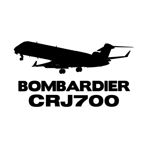 Bombardier CRJ700 Silhouette Print (Black) by TheArtofFlying