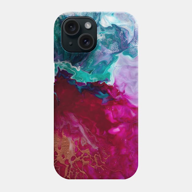 Colorful Acrylic Pour Painting Phone Case by One Creative Pup