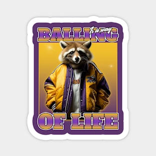 Funny Raccoon Baller Magnet