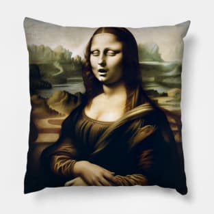 Mona Lisa Rests: World Sleep Day Pillow