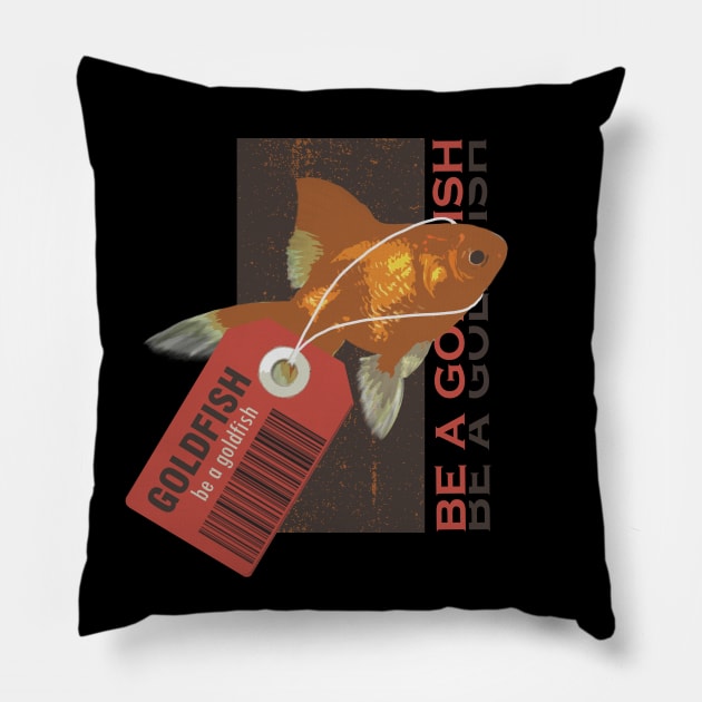 be a goldfish retro Pillow by olivia parizeau