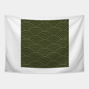 Waves (Olive Green) Tapestry