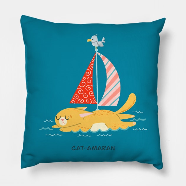 catamaran Pillow by Angela Sbandelli Illustration and Design