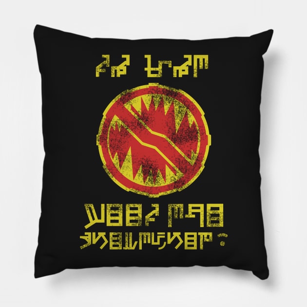 Do Not Feed The Creatures Pillow by elecTRONrabbit