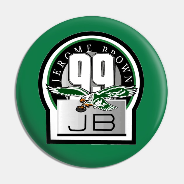 Jerome Brown Philadelphia Eagles Memorial Logo Pin by capognad