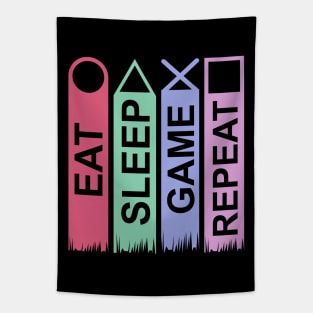 Eat Sleep Game Repeat Tapestry