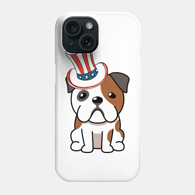 Funny bulldog is wearing uncle sam hat Phone Case by Pet Station