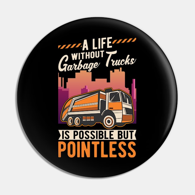 Garbage Man Gift Collection Truck Pin by favoriteshirt