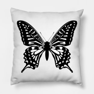 Butterfly in black and white Pillow