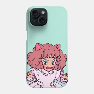 I draw pink pastel angery chibi neko / the star of cottonland Phone Case