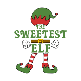 The Sweetest Elf Christmas Family Matching Outfits Group Attire T-Shirt