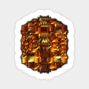 Three-dimensional fractal rendered shape in gold tones Magnet