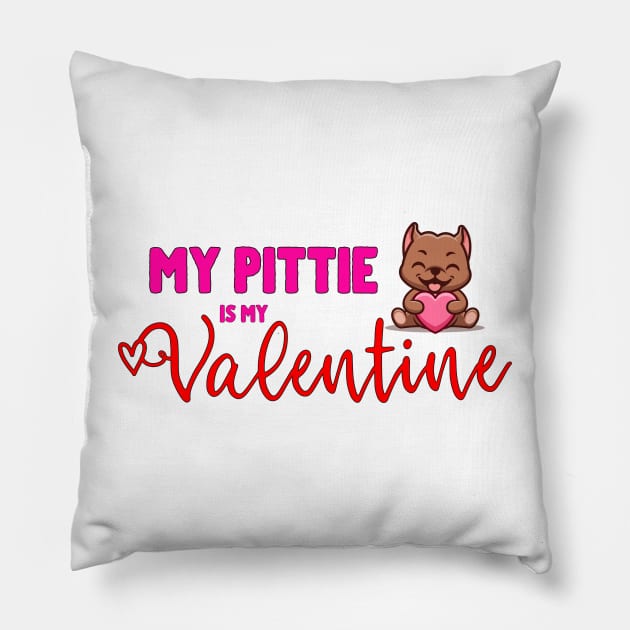 My Pittie is my Valentine Pillow by TempoTees