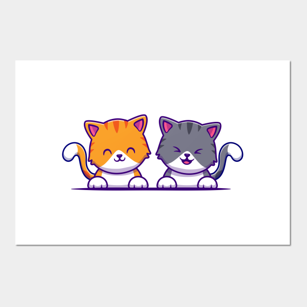 Cute Cat Couple Friend (2) - Best Friends - Posters and Art Prints | TeePublic Cute Cat Couple Friend (2) - Best Friends - Posters and Art Prints | TeePublic
