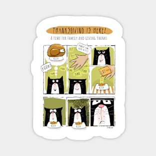 Cat Thanksgiving Managing Expectations Magnet