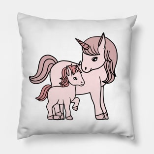 Unicorn, Mother and Child, Unicorns Mothers Day Gift Pillow