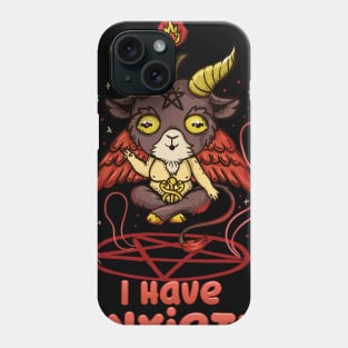 I have Anxiety - Creepy kawaii Baphomet T-Shirt Phone Case