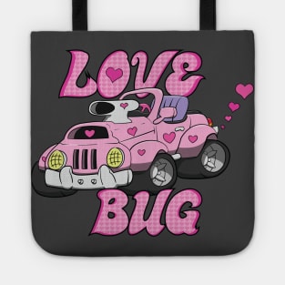 Love Bug Car Valentines Day Cartoon Tote