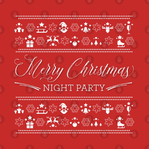 Merry Christmas Night Party Red by Design_Lawrence