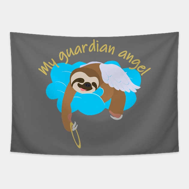 My sloth guardian angel Tapestry by LittleAna