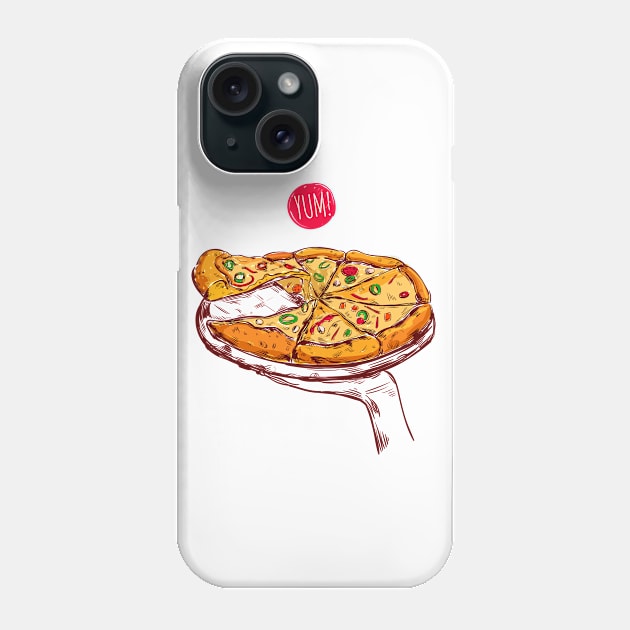 Yum Pizza Phone Case by Mako Design 