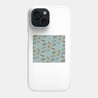 Amazing big cats on blue Phone Case