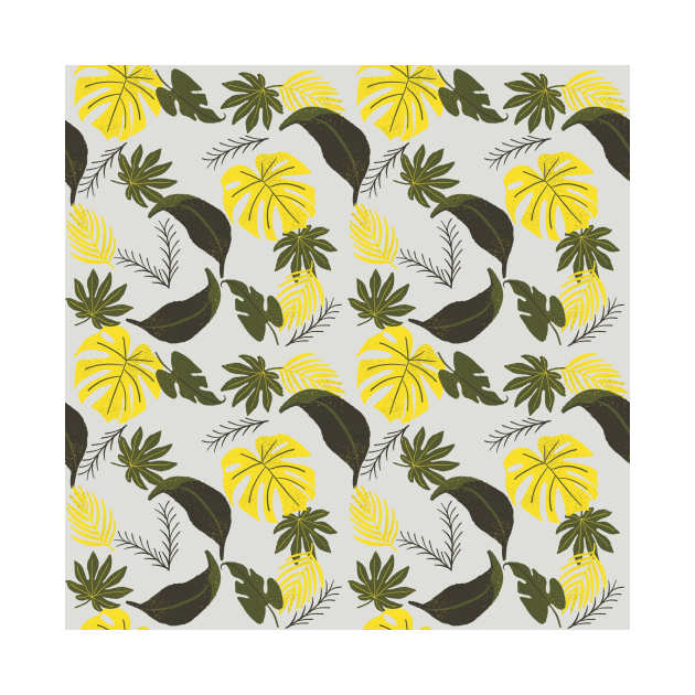 Tropical leaves pattern by RosanneCreates