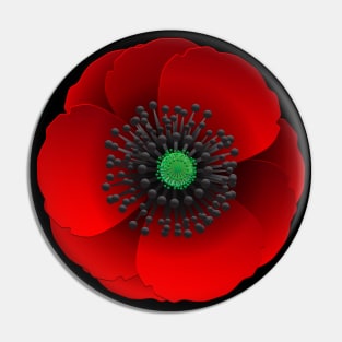 Remberance Day Poppy Flower Pin