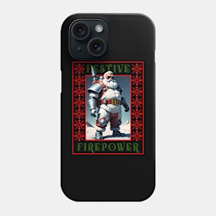 Cool Armed Santa. Ugly Christmas Sweater. Festive Firepower Phone Case