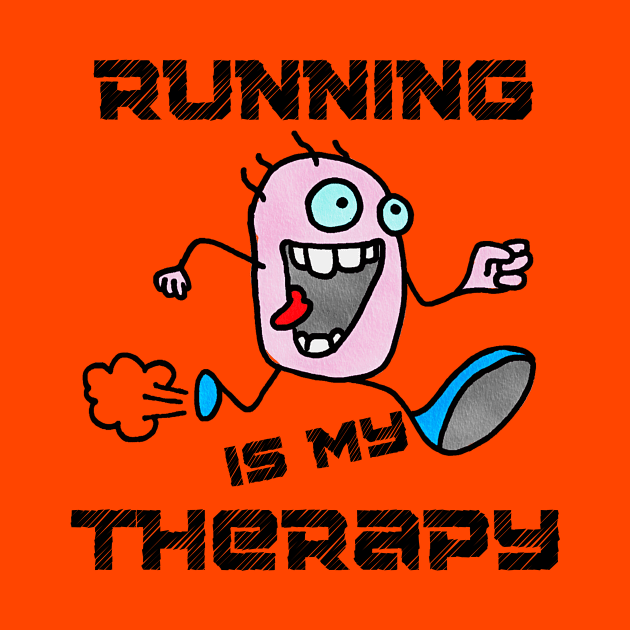 Running is my Therapy (Cartoon Art) by Dreanpitch