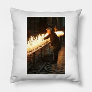 Milan. The Candles Cleaner. Duomo, Italy 2010 Pillow