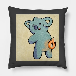 Unique Vintage Koala on Fire Pillow