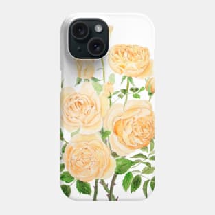 orange pat Austin rose watercolor painting Phone Case