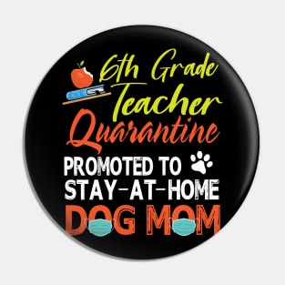 6th Grade Teacher Quarantine Promoted To Stay At Home Dog Mom Happy Mother Mommy Mama Son Daughter Pin