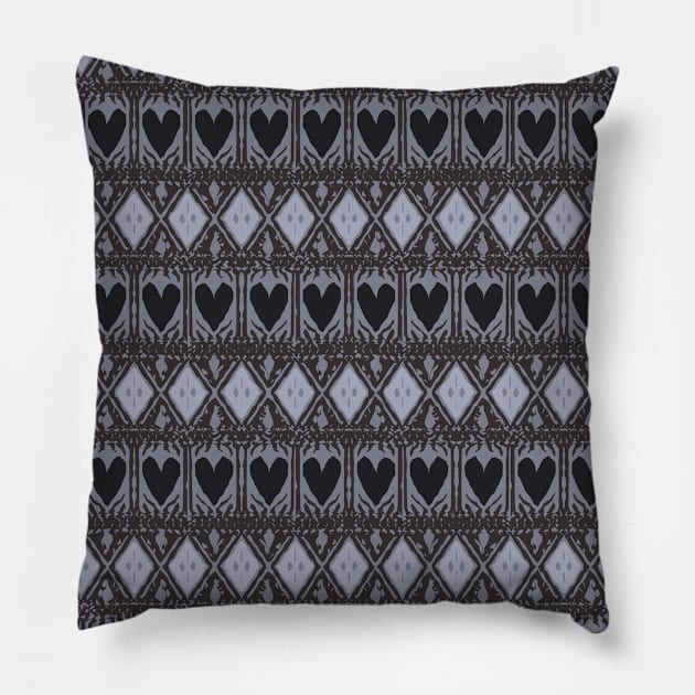 Croatian Traditional Pattern Steel Heart Pillow by EshiPaints