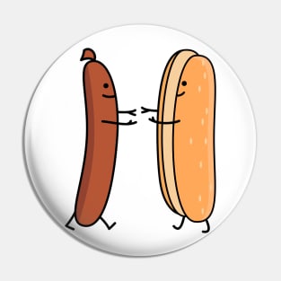 Funny sausage and bun couple Pin