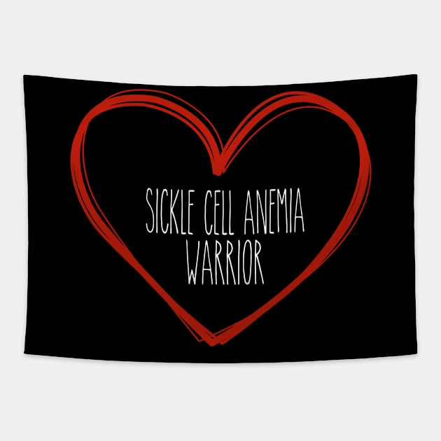 Sickle Cell Anemia Warrior Heart Support Tapestry by MerchAndrey