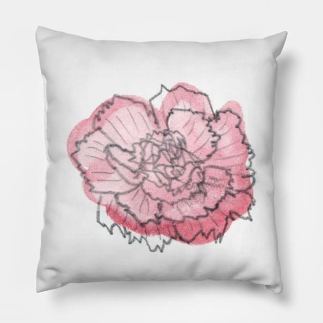 Pink Carnation Solo 5 Pillow by crumpetsandcrabsticks