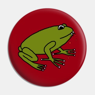 Animals with Sharp Teeth Green Frog Pin