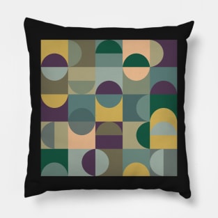 Squares Nordic Retro Vintage Abstract Pattern Pillow