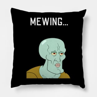 squidward mewing Pillow