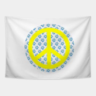YELLOW Peace Sign Hippie Lifestyle Tapestry
