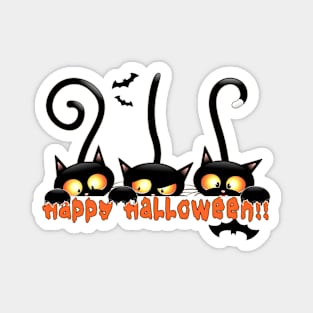 Cat Halloween Cat Lover Witch Magnet