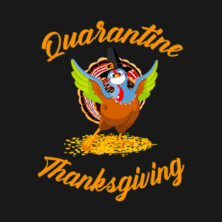 Quarantine Thanksgiving Turkey with a mask Distressed T-Shirt