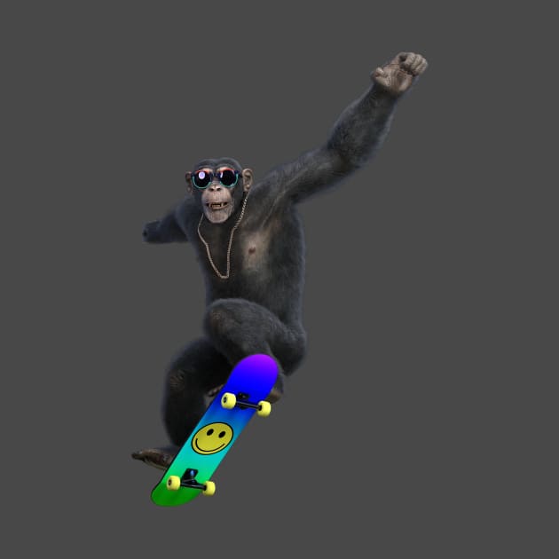 Skater Chimp by vonHobo