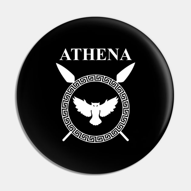 Athena Ancient Greek Goddess Shield Pin by AgemaApparel