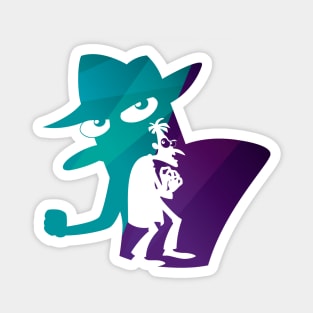 DoofenPerry Purple and Teal Silhouette Magnet